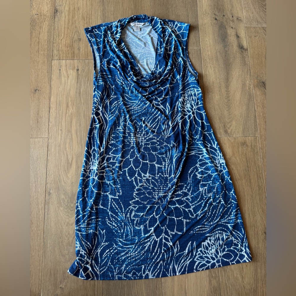 Tommy Bahama Blue and White Patterned Dress